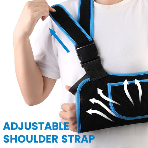 quiheat Immobilizer Elbow Arm Sling Shoulder for Men and Women, Adjustable Rotator Cuff Support Brace, Fit Left