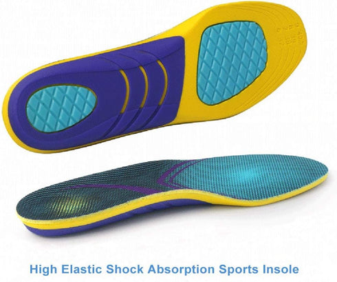 VSUDO Arch Support Sports Shoe Insoles, Shock Absorption Inserts for Men or Women, High Elastic Running Insoles, L