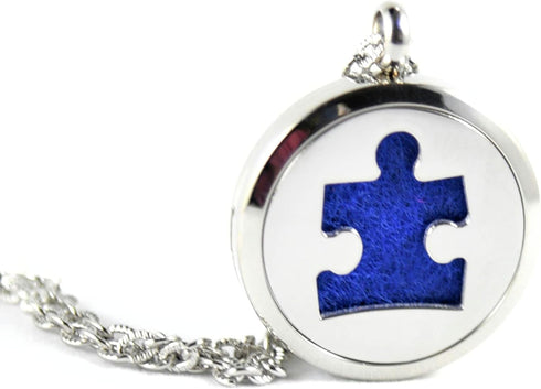 FIKA Autism Awareness Puzzle Piece Symbol Aromatherapy Essential Oils Diffuser Necklace Pendant