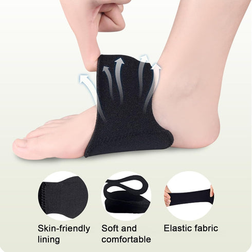 HENGXIA Arch Support Compression Sleeves for Flat Feet, Adjustable Braces for Plantar Fasciitis, 1 Pair