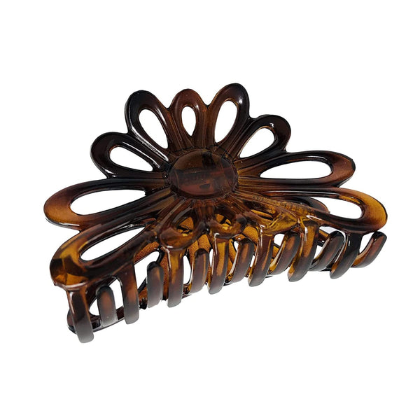 Parcelona French Plume 3" Celluloid Hair Claw, No Slip Grip, Durable Styling Women Hair Accessories, Tortoise Shell