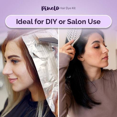 Pinelo 17-in-1 Hair Dye Kit, Complete Hair Coloring Kit, Color Mixing Bowl, Brushes, Clips, Gloves