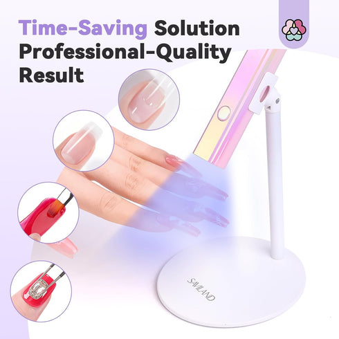 SAVILAND UV Nail Lamp Stand: Sturdy UV Light Stand for Gel Nails, 360° Adjustable Magnetic Rotation, Portable Handsfree