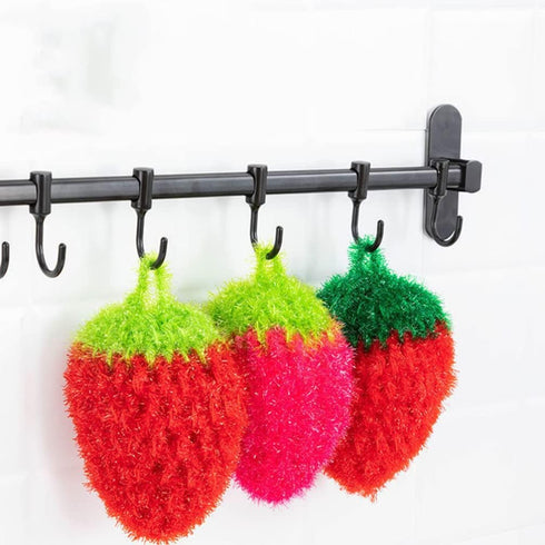 UPKOCH 3Pcs Fun Strawberry Shape Dish Scrubber - Super Soft Absorbent Dish Sponges for Washing Dishes