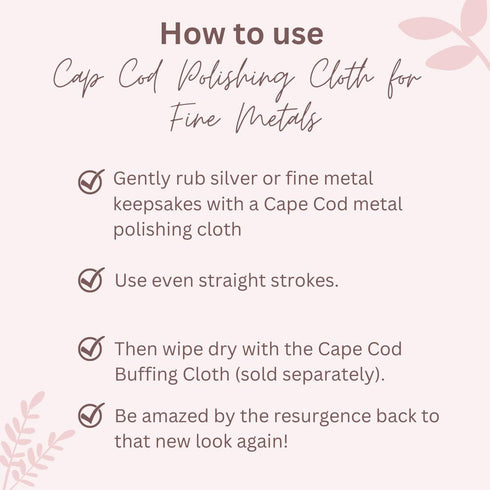 Pack (2) 4x6 Cape Cod Polishing Cloths for Fine Metals | Jewelry Cleaner and Tarnish Remover | Silver Polishing to a