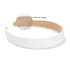 WantGor 1 Inch Wide Padded PU Leather Headband, Cute Fashion Hair Bands for Women, Holiday DIY Hair Accessories (White)