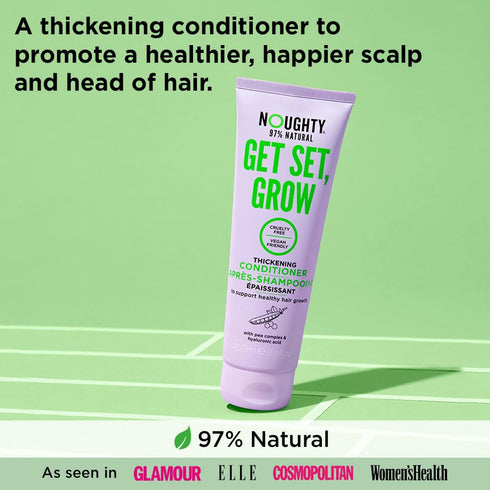 Noughty 97% Natural Get Set Grow Hair Thickening Conditioner, 250ml, Stimulate Roots and Promote Hair Growth