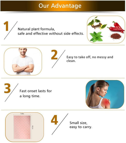 20 Pcs Capsicum Plaster Capsaicin Patch (7.09 * 4.72 in) for Heat Relief