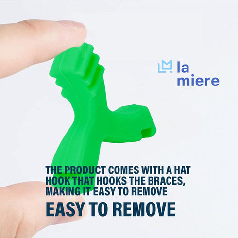 1 Piece Food Grade Silicone Y Shaped Aligner Chewies, Teeth Braces Aligner Tray Seaters for Chompers, Green