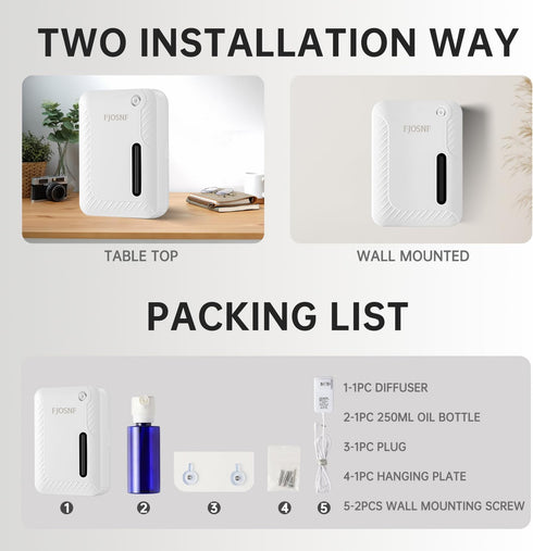 HCZMOPTP 2026 2200 250ml Oil Diffuser Waterless Sq.Ft, Bluetooth&WiFi APP Control, Smart Scent Air Machine with Cold