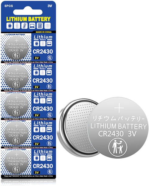 5 Count CR2430 3V Lithium Coin Cell Battery
