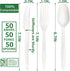 100% Compostable Forks Spoons Knives Set Utensils Cutlery Silverware Heavy Duty Eco-friendly Biodegradable Disposable No Plastic Forks Spoons Knives Set for Lounge,Party,BBQ,Banquet,Picnic. by MISISIPI