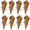 50Pcs Kraft Paper Cones for Bouquet Wrapping, Wedding Confetti Candy Gift Flower Holder with Hemp Ropes for DIY Decor