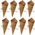 50Pcs Kraft Paper Cones for Bouquet Wrapping, Wedding Confetti Candy Gift Flower Holder with Hemp Ropes for DIY Decor