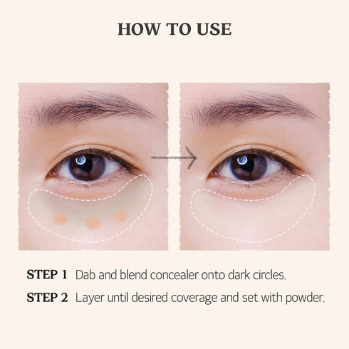 SKINFOOD Salmon Dark Circle Concealer Cream, Full Coverage Under Eye Concealer, 0.35 Oz/10 g (Salmon Beige)