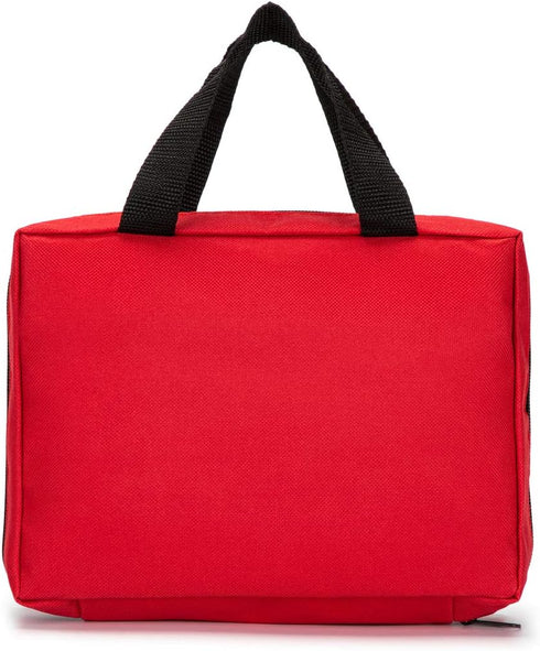 Red First Aid Bag Empty Travel Rescue Pouch for Medicine Storage, Emergency Bag for Car Home Office Kitchen Sport