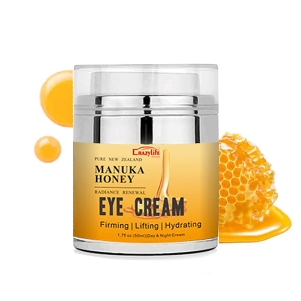 Manuka Honey Eye Cream for Dark Circles, Puffiness, Anti Aging, Fine Lines, Wrinkles, Retinol & Aloe Vera Relief