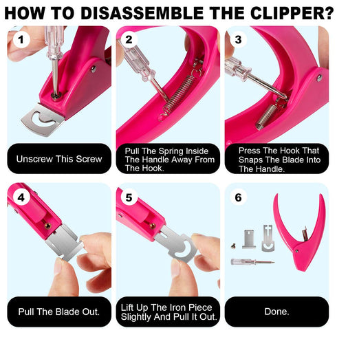 Pink Adjustable Artificial Acrylic Fake Nail Clipper, False Nail Tip Trimmer for Salon Home Manicure Pedicure