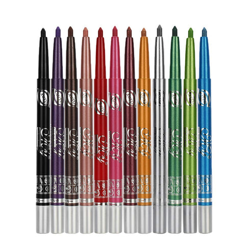 Eyeliner Pencils - 12 Colors Retractable Eye Makeup Liners, Easy Apply Colored Eyebrow Pencil, Waterproof Soft Crayon