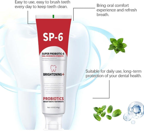 Sp-6 Sp-6 (2) Probiotics Whitening Toothpaste, Ultra Whitening Toothpaste, Enhanced Formula with Enamel-Safe