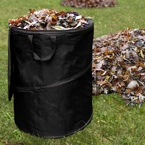 Collapsible Trash Can, 46-Gallon Outdoor Garbage Bin with 3 Stakes for RV, Camping, Storage, Recycling