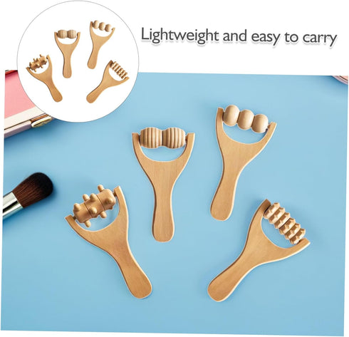 ZUNOXAZ 8pcs Wooden Massage Roller Multi Functional Hand Massager for Neck Shoulder Back Foot Relief Ergonomic Design