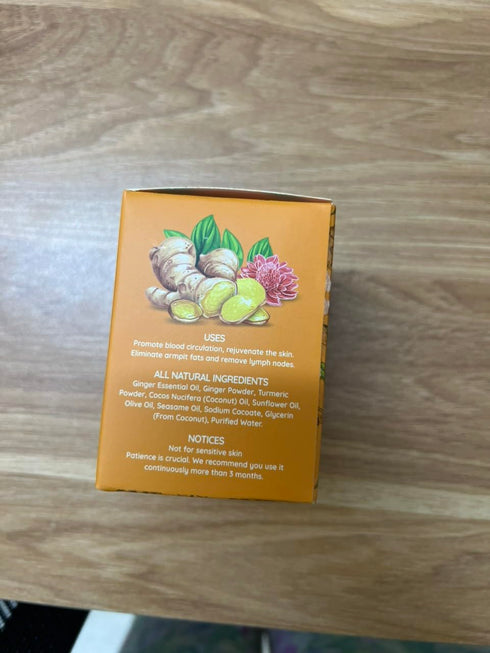 Ginger Soap Lymphatic Drainage Pack 3 - Anti-Cellulite Skin Tightening - Natural Ingredients Detox Soaps for Deep Clean