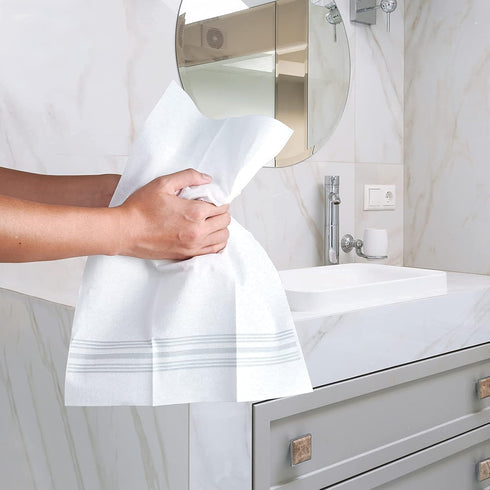 Vplus 150 PACK Guest Towels Disposable Bathroom - Decorative Soft Absorbent Paper Hand Towels for Dinners, Kitchen,