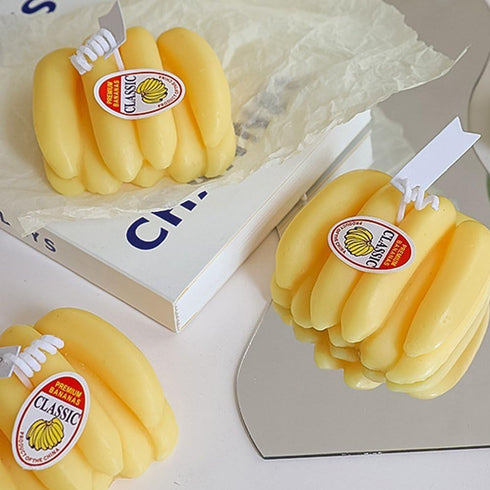 Luxylei Banana Shaped Scented Candle, Fruit Soy Wax Decorative Candle for Table, Aromatherapy Candles for Stress