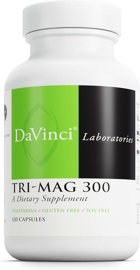 DaVinci Labs Tri-Mag 300 - Chelated Magnesium Supplement with Glycinate, Taurinate & Malate - Supports Adrenal Hormone