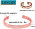 LONGRN Pure Copper Magnetic Ring & Bracelet - Adjustable Size for Women