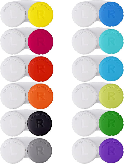 12PCS Colorful Contact Lens Case, Immersion Kit with Leak-Proof Packaging, Suitable for Outdoor Mini Case