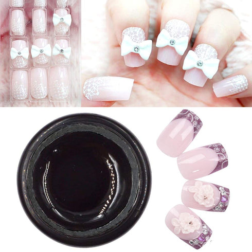 Nail Art Rhinestone Builder Glue, 8ml Soak Off UV Gel for Gem Stones, Jewelry Diamond Beads with Sequins