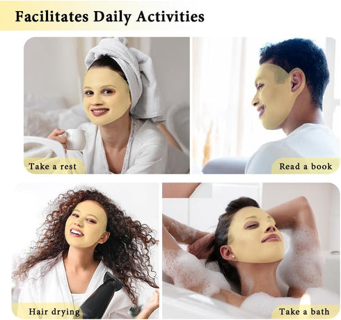 Face Ice Pack and 2 Packs Silicone Face Mask Cover, Full Facial Frozen Masks for Puffiness and Swelling Relief