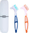 NUTLET 2Pcs Denture Brush False Teeth Toothbrush with 1 White Carrying Case, Effective
