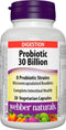 Webber Naturals Probiotic - 30 Billion with 8 Probiotic Strains, 30 Capsules for Digestive Health