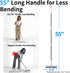 Purexa 55" 2-in-1 Floor Scrub Brush with Long Handle, Floor Brush with Built-in Squeegee, Adjustable Angle Head
