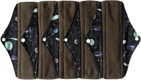 Sigzagor MUMBABY 5 Pieces 10 Inch (25.4cm) Regular Charcoal Bamboo Mama Cloth/Menstrual Pads/Reusable