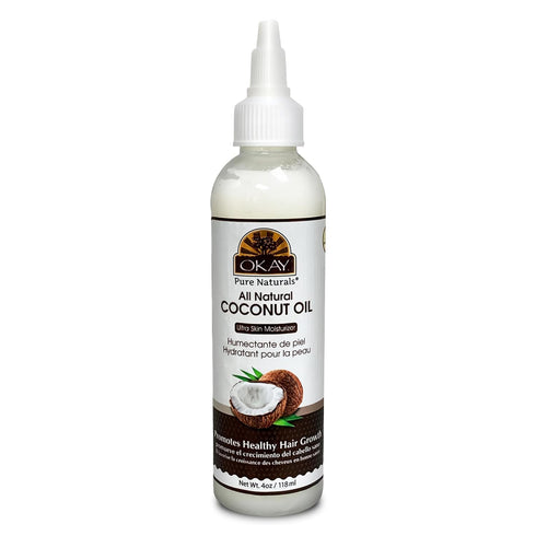 Okay 100% Pure Coconut Oil - Hair & Skin, Natural, 4 fl oz Squeeze Bottle (Pack of 1)