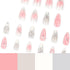 Press on Nails Medium Almond SWEKKE, Full Cover Fake Nails with 3D Bow Designs, 24Pcs Cute Acrylic Nails