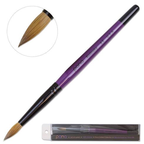 Pana Purple Wood Kolinsky Acrylic Nail Brush (Size 8) - Available in Sizes 6, 8, 10, 12, 14, 16, 18, 20, 22