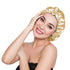 Stain Bonnet Adjustable Satin Sleep Cap - Reversible Double Layer Gold/Lime for Night Hair