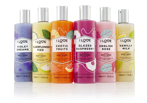 I Love Vanilla Milk Scented Body Wash - 12.7 oz, Moisturizing Body Wash and Foaming Bubble Bath