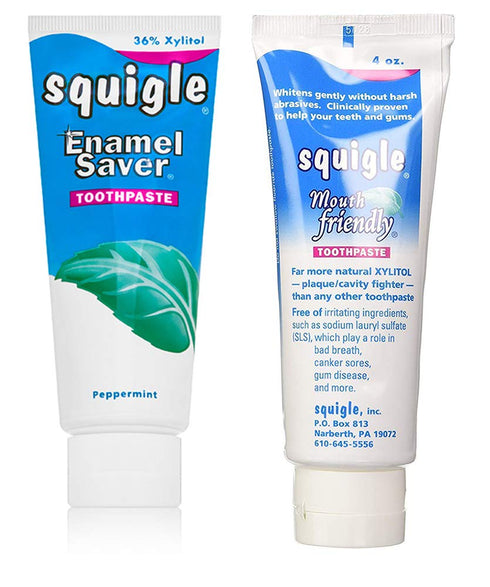 Squigle Enamel Saver Toothpaste, 36% Xylitol with Fluoride, SLS Free, 1 Pack