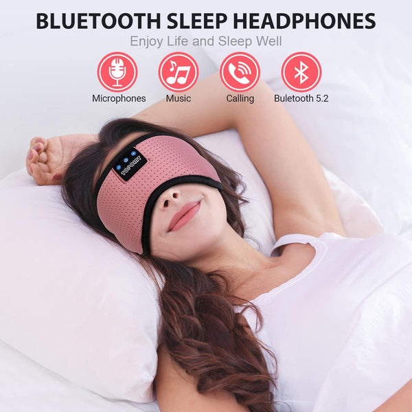 TOPOINT Silk Sleep Mask with Bluetooth Headphones, Eye Mask for Sleeping, Travel Meditation Music Headsets