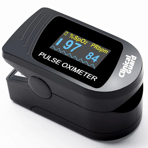 Clinical Guard 500S Pulse Oximeter, Fingertip Blood Oxygen Saturation Monitor with Heart Rate & Accurate SpO2