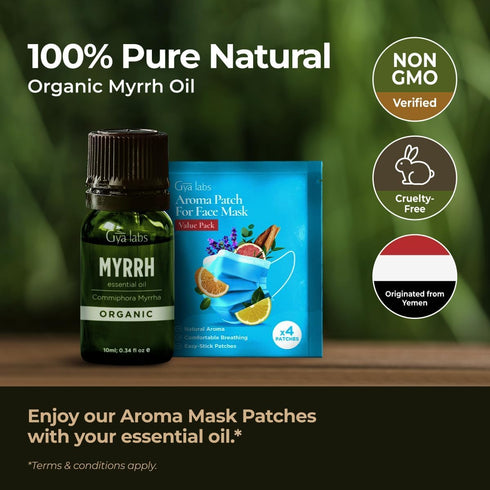 Gya Labs Organic Myrrh Essential Oil, 100% Pure Natural Myrrh Oil for Skin, Hair, and Aromatherapy