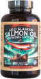 Wild Alaskan Salmon Fish Oil Omega 3 Supplement - 120 Softgels, 1000mg Salmon Oil for Brain & Heart Health
