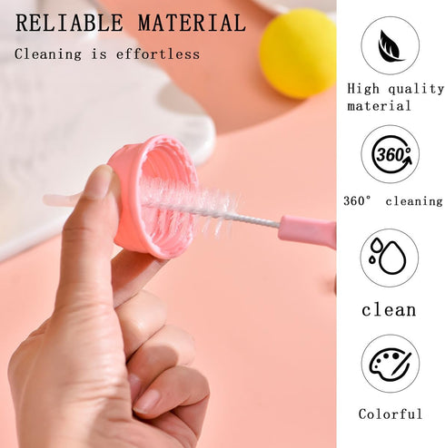 KuuGuu 20 PCS Bottle Nipple Cleaner Sponge Brush Hangable Pacifier Sponge Cleaning Small Brush Portable Baby Bottle