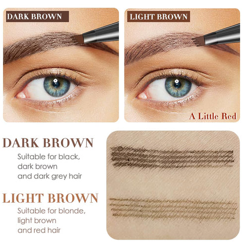 Eyebrow Pencil Dark Brown, Waterproof Microblade Pen, Smudge Proof Long Lasting Brow Marker